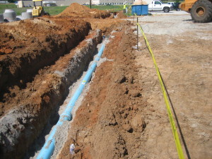Water main pipe for Village @ Crown Park II in Parker County, TX 
