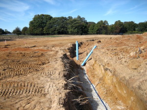 Water line with stub outs for the valves